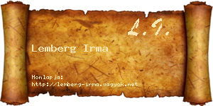 Lemberg Irma névjegykártya