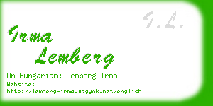 irma lemberg business card